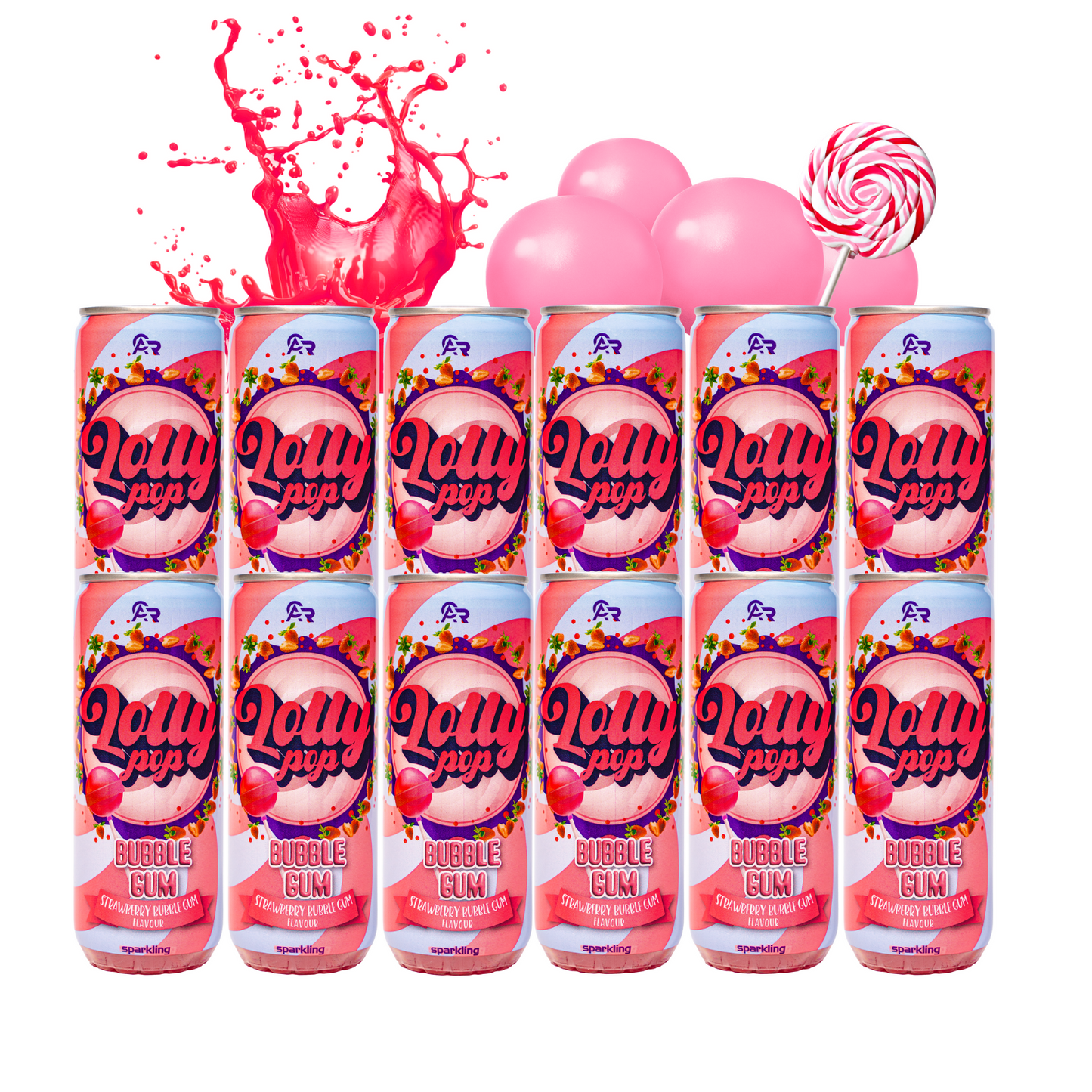 Lolly-Pop Bubble Gum Tray 12x330ml