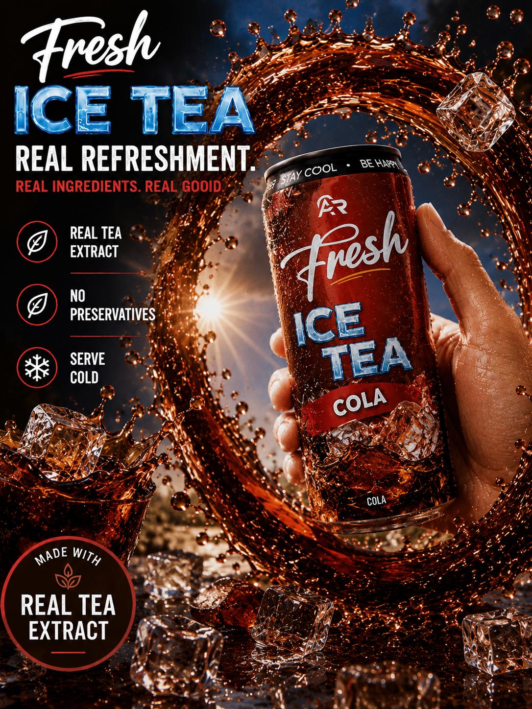 Fresh Ice Tea Cola 24`er Pack