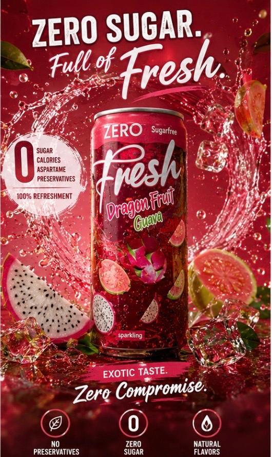 Fresh Dragon Fruit &Guava – Zuckerfreies 24`er Pack